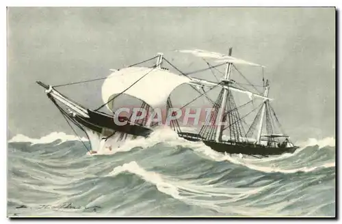 Cartes postales Bateau Haffner En fuite