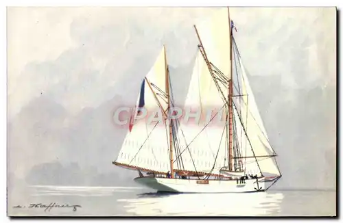 Ansichtskarte AK Bateau Haffner Yacht Encalmine Ketch de croisiere