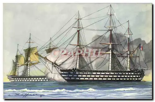 Cartes postales Bateau Haffner Vaisseaux Combat a l'embossage