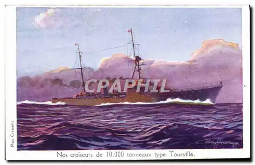 Cartes postales Bateau Haffner Nos croiseurs de 10000 tonneaux type Tourville