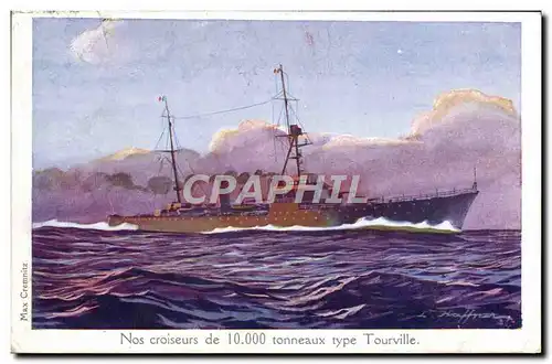 Ansichtskarte AK Bateau Haffner Nos croiseurs de tonneaux type Tourville