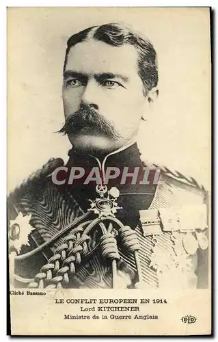 Ansichtskarte AK Le Conflit Europen en Lord Kitchener Ministre de la Guerre Anglais