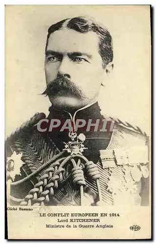 Cartes postales Le Conflit Europen en Lord Kitchener Ministre de la Guerre Anglais