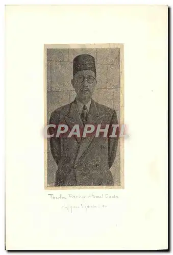 Encart coll� sur support rigide format carte postale Toufoc Pacha Aboul Oueda Jordanie