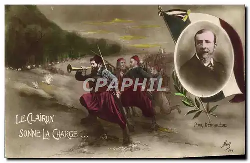 Cartes postales Le Clairon Sonne la Charge Paul Deroulede Militaria
