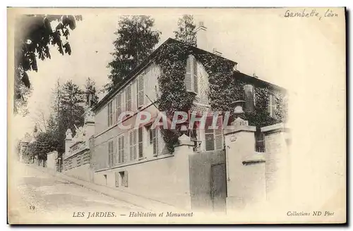 Cartes postales Les Jardies Habitation et Monument Gambetta Sevres