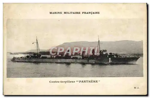 Ansichtskarte AK Marine Militaire Francaise Bateau Contre torpilleur d&#39escadre Panthere