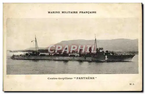 Cartes postales Marine Militaire Francaise Bateau Contre torpilleur d'escadre Panthere