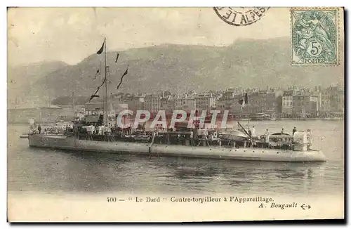 Cartes postales Bateau Le Dard Contre torpilleur a l'Appareillage