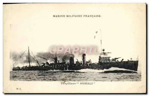 Ansichtskarte AK Bateau Marine Militaire Francaise Torpilleur Somali