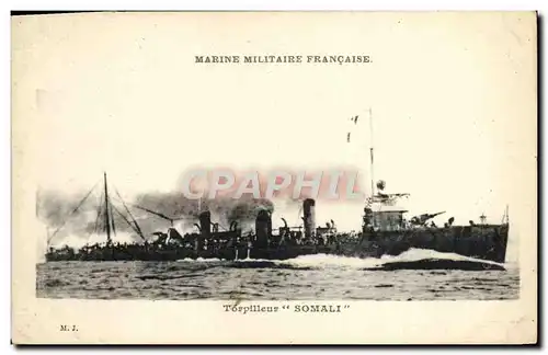 Cartes postales Bateau Marine Militaire Francaise Torpilleur Somali