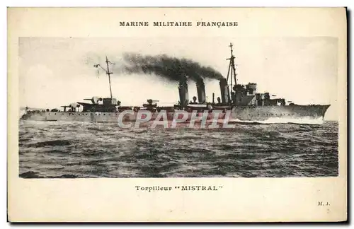 Cartes postales Bateau Marine Militaire Francaise Torpilleur Mistral