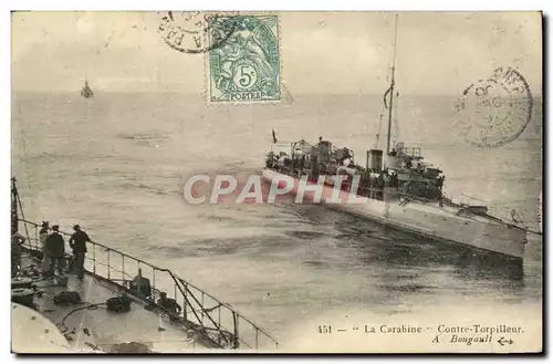 Cartes postales Bateau La Carabine Contre Torpilleur