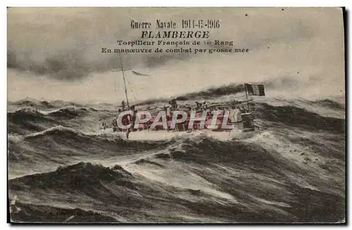 Cartes postales Bateau Guerre Navale Flamberge Torpilleur francais de 1er rang