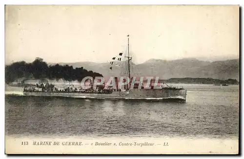 Ansichtskarte AK Bateau Marine De Guerre Bouclier Contre Torpilleur