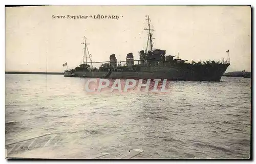 Cartes postales Bateau Contre Torpilleur Leopard