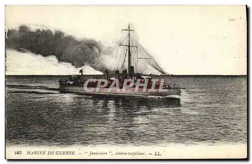 Cartes postales Bateau Marine de Guerre Janissaire Contre torpilleur