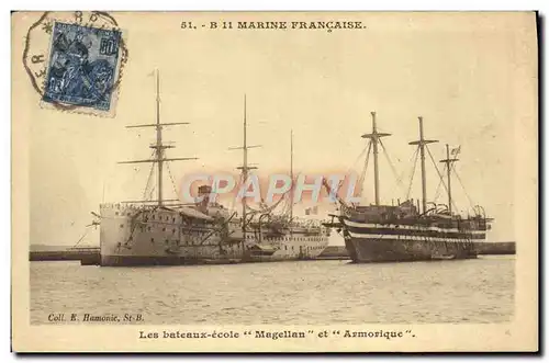 Ansichtskarte AK Bateau B Marine Francaise Les bateaux ecole Magellan et Armorique