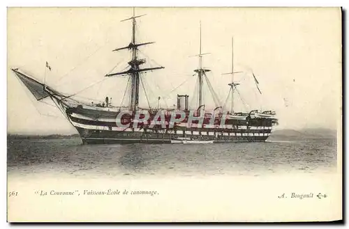 Cartes postales Bateau La Couronne Vaisseau Ecole De Canonnage