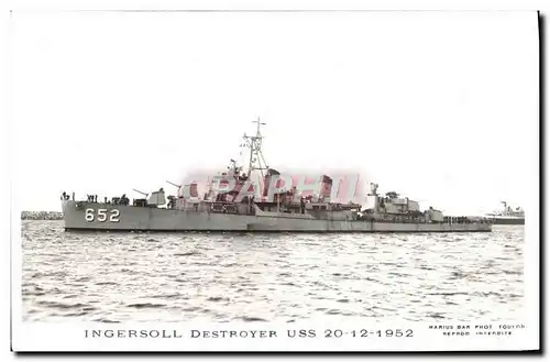 Ansichtskarte AK Bateau Ingersoll Destroyer USS 20 12 1952