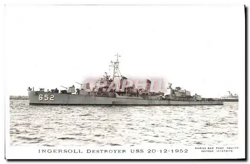 Cartes postales Bateau Ingersoll Destroyer USS 20 12 1952