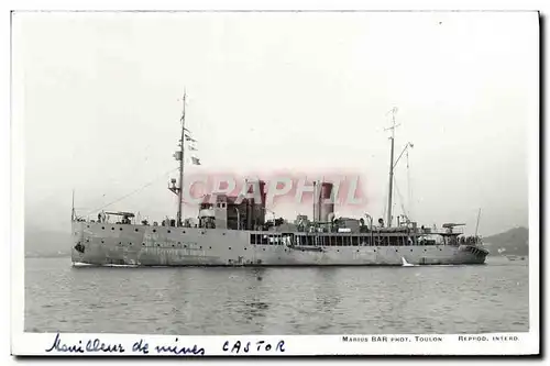 Cartes postales Bateau Mouilleur de mines Castor