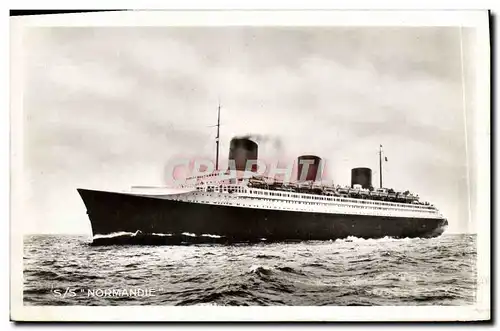 Cartes postales Bateau Transatiantique French Line Normandie