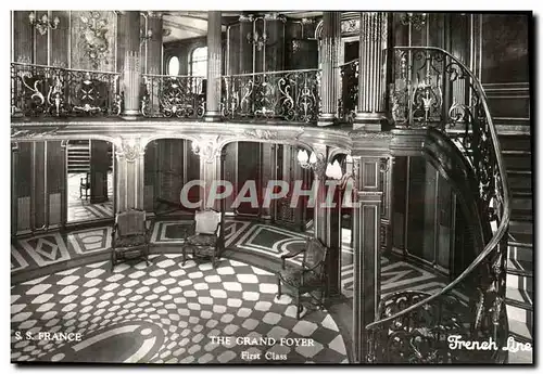 Ansichtskarte AK Bateau SS France French Line The Grand Foyer First Class