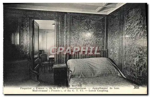 Ansichtskarte AK Bateau Le Havre Paquebot France de la Compagnie Generale Transatlantique Appartement de luxe