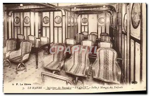 Ansichtskarte AK Bateau Le Havre Le Transatlantique France Interieur Salle a manger des enfants