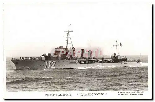 Ansichtskarte AK Bateau Torpilleur L&#39Alcyon