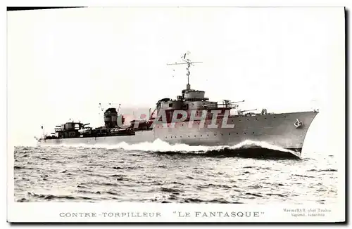 Cartes postales Bateau Torpilleur Contre Torpilleur Le Fantasque