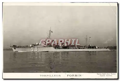 Cartes postales Bateau Torpilleur Forbin