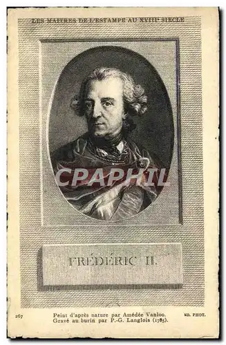 Cartes postales Frederic II Roi de Prusse Peint d&#39Apres Nature Par Amedee Vanloo