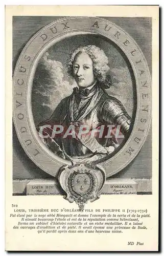 Ansichtskarte AK Loius Troisieme Duc D&#39Orleans Fils De Philippe II