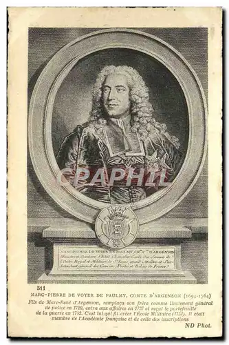 Cartes postales Marc Pierre de Voyer de Paulmy Comte d&#39Argensson