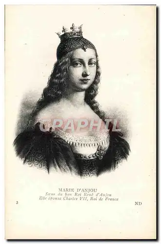 Ansichtskarte AK Marie D&#39Anjou Soeur du bon roi Rene d&#39Anjou