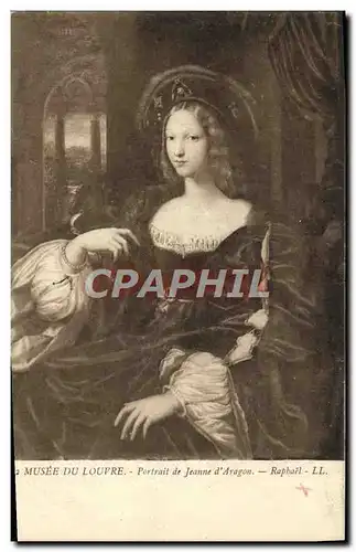 Ansichtskarte AK Musee Du Louvre Portrait de Jeanne D&#39Aragon Raphael