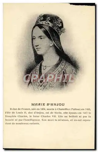 Cartes postales Marie D&#39Anjou Reine de France