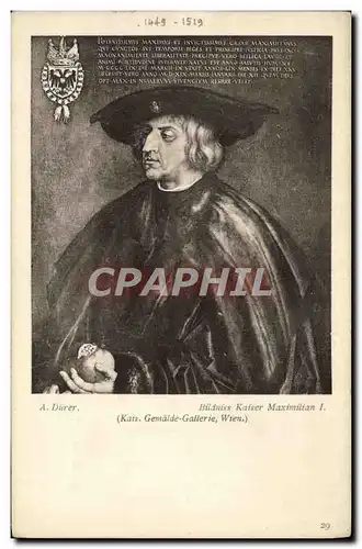 Cartes postales A Durer Bildniss Kaiser Maximilian I