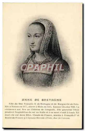 Cartes postales Anne De Bretagne Fille Du Duc Francois II