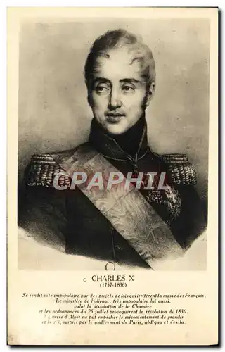 Cartes postales Charles X Roi de France