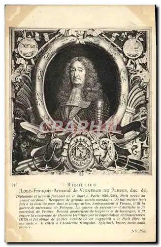 Cartes postales Richelieu Cardinal