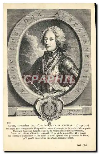 Cartes postales Louis Duc D&#39Orleans Fils De Philippe II