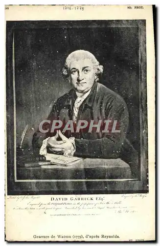 Ansichtskarte AK David Garrick Gravure de Watson d&#39apres Reynolds