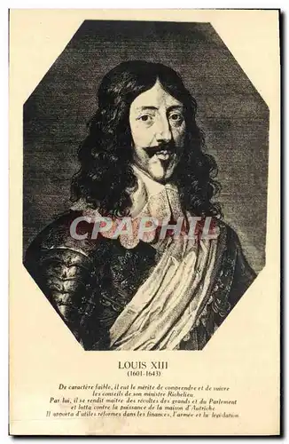 Cartes postales Louis XIII Roi de France