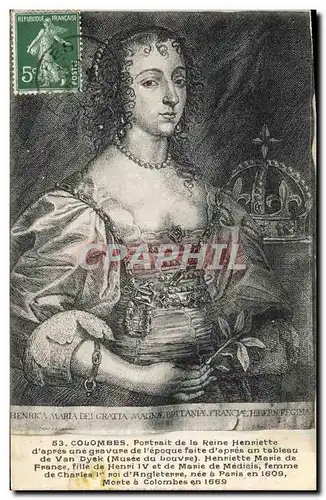 Cartes postales Colombes Portrait de la Reine Henriette