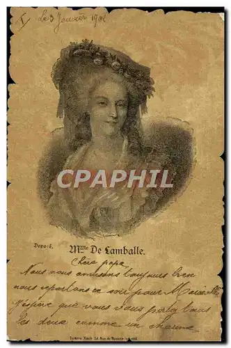 Cartes postales Mme de Lamballe