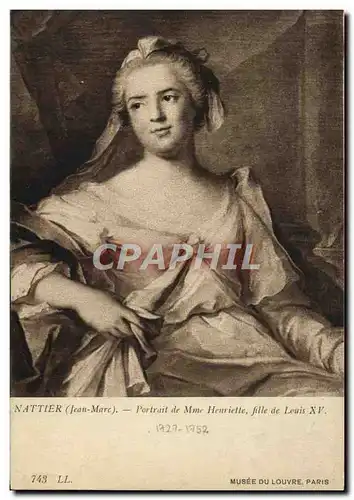 Ansichtskarte AK Nattier Portrait de Mme Henriette Fille de Louis XV