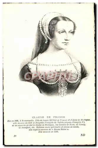 Ansichtskarte AK Claude de France Romorantin Fille de Louis XII